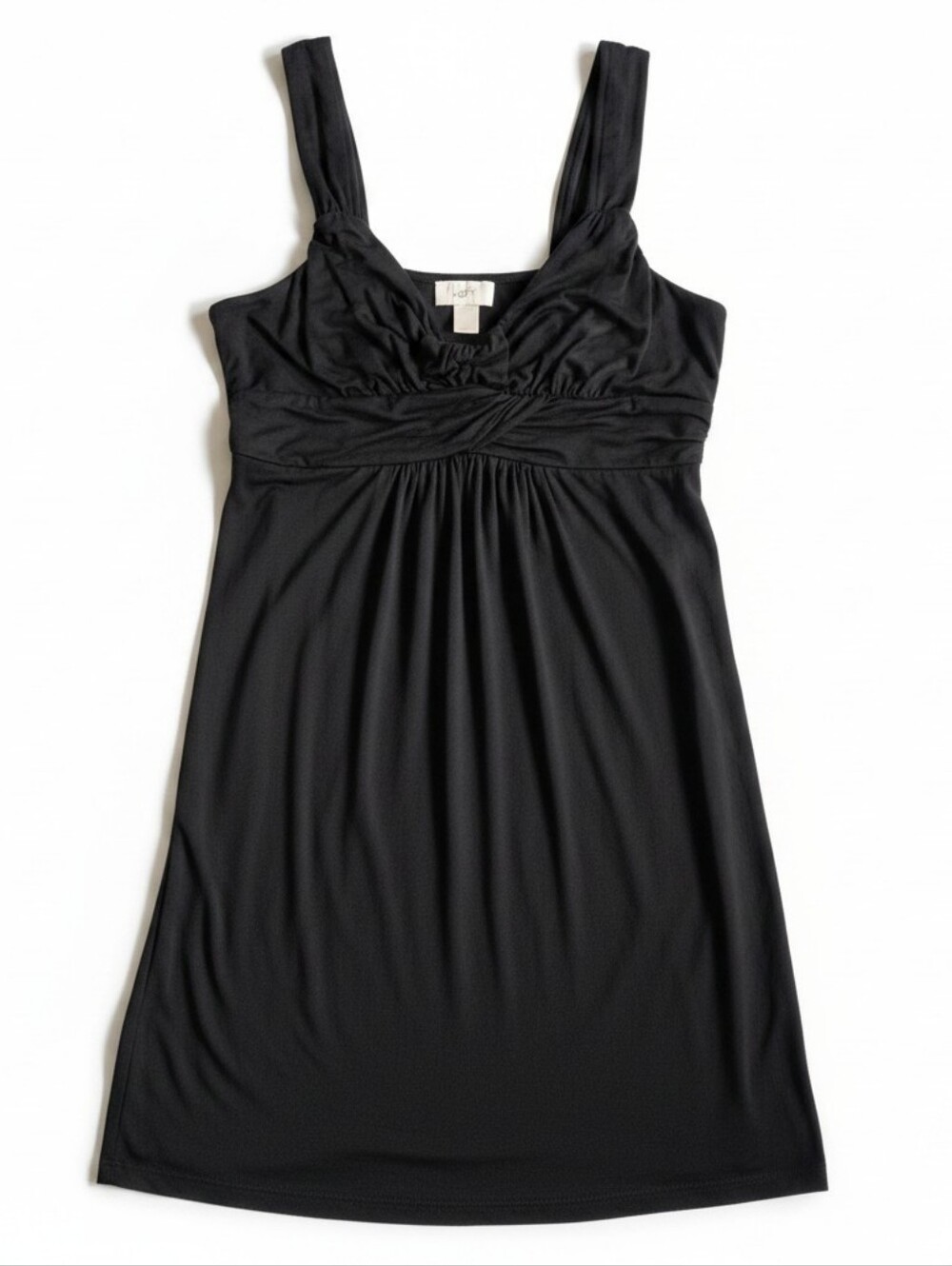 LOFT Little Black Dress Medium | Rayon Blend Ruched Mini Dress | Minimalist Chic